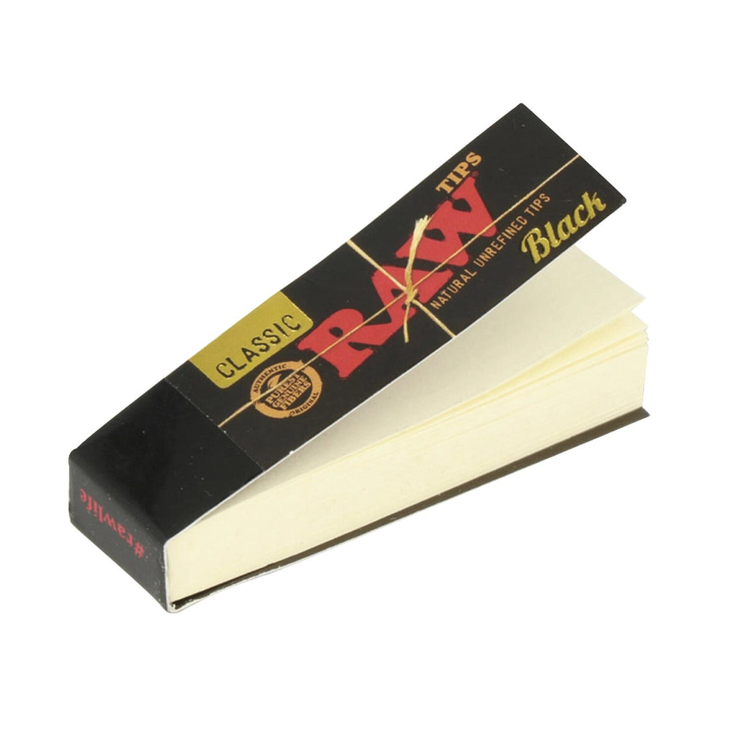 RAW Black Unbleached Tips 19+