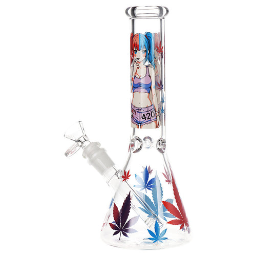 420 Anime Girl Beaker Glass Water Pipe / 10