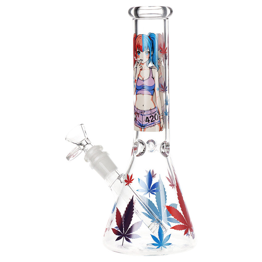 420 Anime Girl Beaker Glass Water Pipe / 10