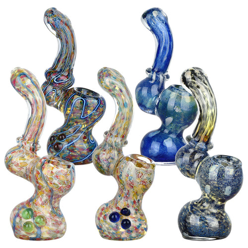 Classic Fritted Assortment Glass Sherlock Bubblers