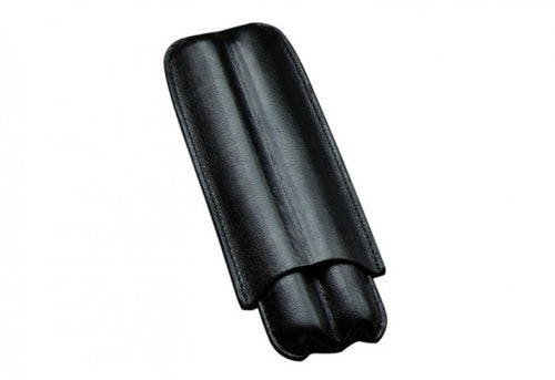 Black Leather 2 Cigar Case