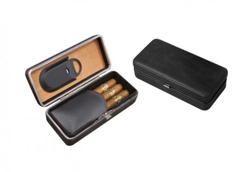 Leather 3 Cigar Folding Case