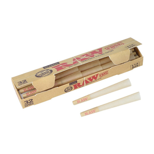 RAW Pre-Rolled Cones 1 1/4 - Pack of 32 Cones