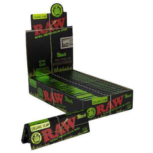 RAW Black Organic Unrefined Artisan Papers - 1¼